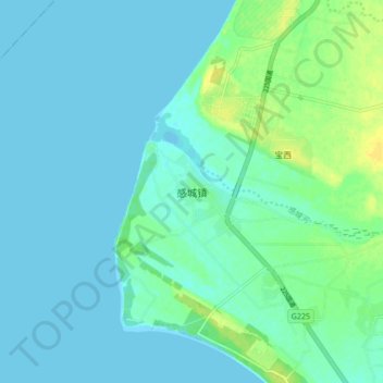 感城镇 topographic map, elevation, terrain