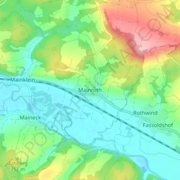 Mainroth topographic map, elevation, terrain