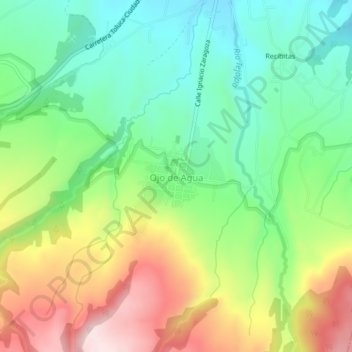 Ojo de Agua topographic map, elevation, terrain
