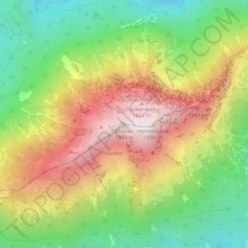 Ötscher topographic map, elevation, terrain