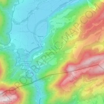 Streichen topographic map, elevation, terrain