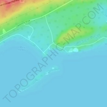 Silver Harbour topographic map, elevation, terrain