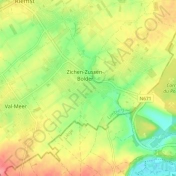 Zichen topographic map, elevation, terrain