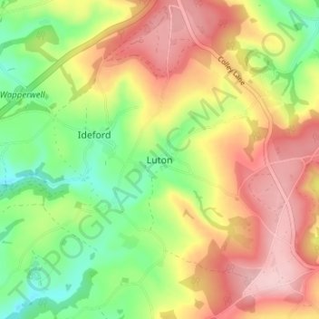 Luton topographic map, elevation, terrain