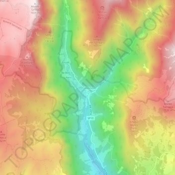 Giazza topographic map, elevation, terrain