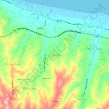 Kontomari topographic map, elevation, terrain