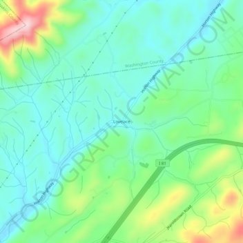Lovelace topographic map, elevation, terrain