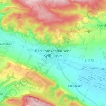 Bad Frankenhausen/Kyffhäuser topographic map, elevation, terrain