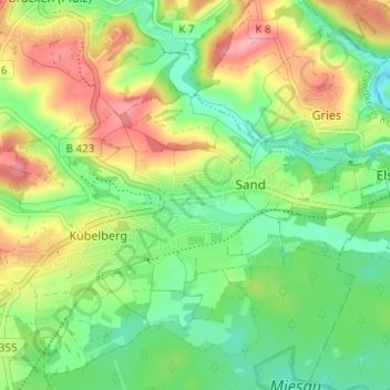 Schönenberg topographic map, elevation, terrain