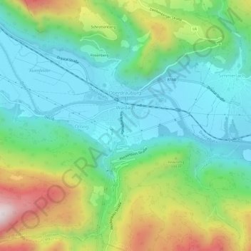 Waidach topographic map, elevation, terrain