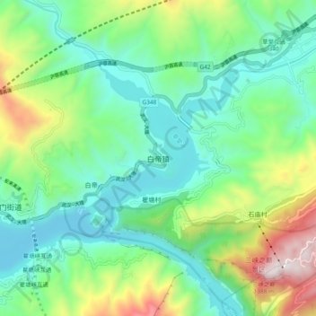 Baidi topographic map, elevation, terrain