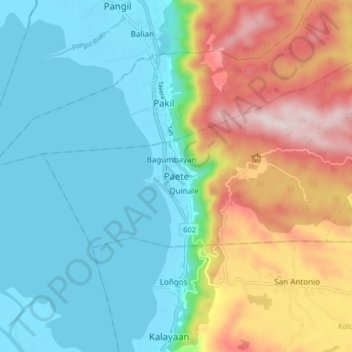 Paete topographic map, elevation, terrain