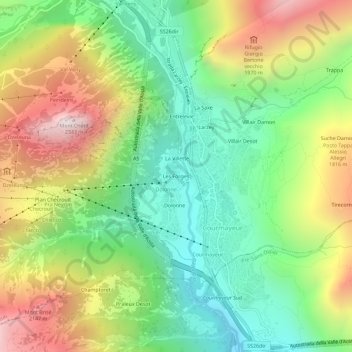 Les Forges topographic map, elevation, terrain