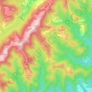 Lago topographic map, elevation, terrain
