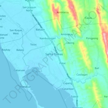 Santo Tomas topographic map, elevation, terrain