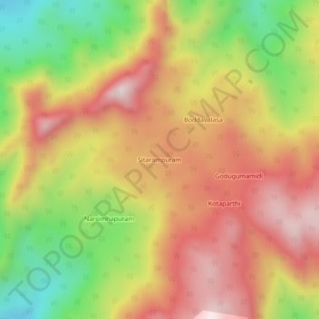 Sitarampuram topographic map, elevation, terrain