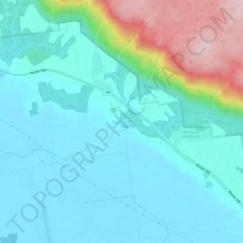 Luskville topographic map, elevation, terrain