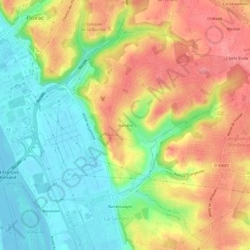 Manière topographic map, elevation, terrain