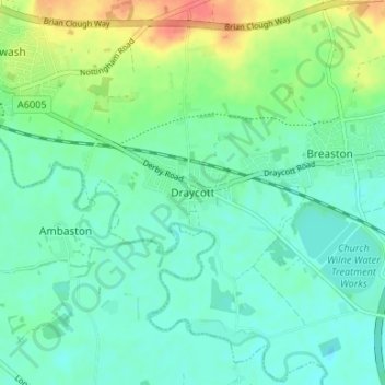 Draycott topographic map, elevation, terrain