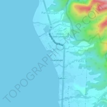 Lower Utod (Guadalupe) topographic map, elevation, terrain