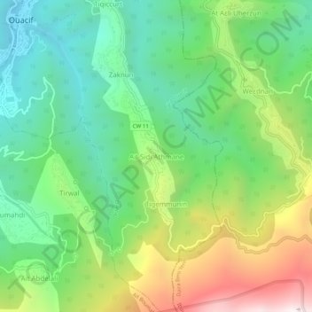 Ait Sidi Athmane topographic map, elevation, terrain