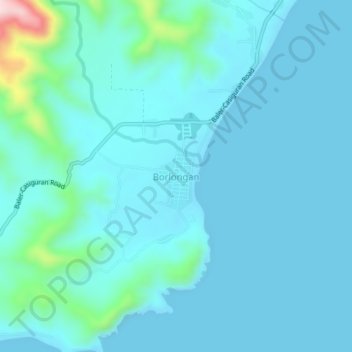 Borlongan topographic map, elevation, terrain