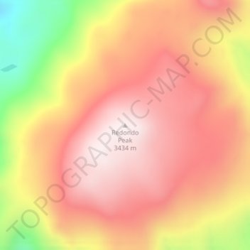 Redondo Peak topographic map, elevation, terrain