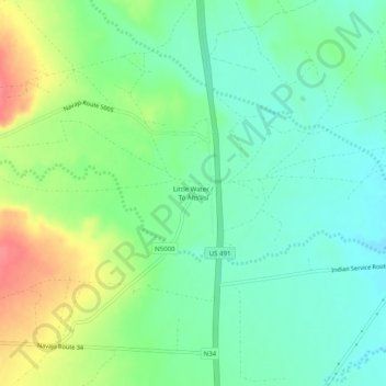 Little Water topographic map, elevation, terrain