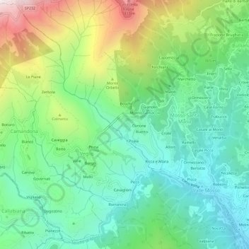 Fantone topographic map, elevation, terrain