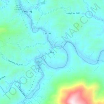 Bina topographic map, elevation, terrain
