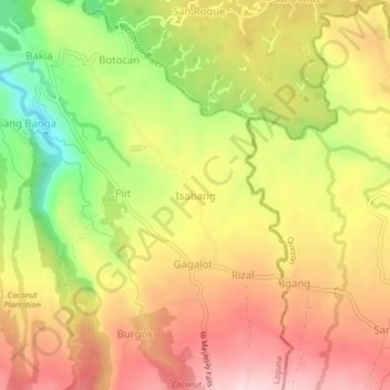 Isabang topographic map, elevation, terrain