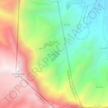 Al Qurah topographic map, elevation, terrain