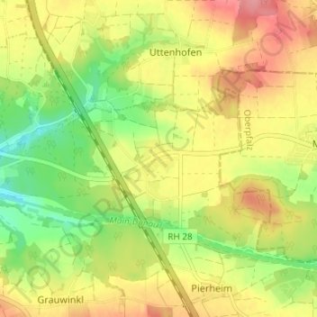 Mörlach topographic map, elevation, terrain