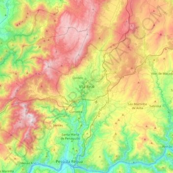 Vila Real topographic map, elevation, terrain