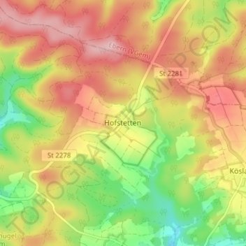 Hofstetten topographic map, elevation, terrain
