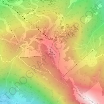 Planai topographic map, elevation, terrain