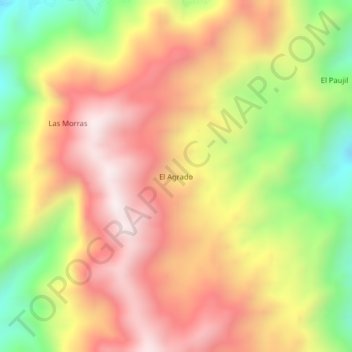 El Agrado topographic map, elevation, terrain
