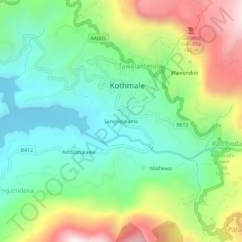 Sangilipalama topographic map, elevation, terrain