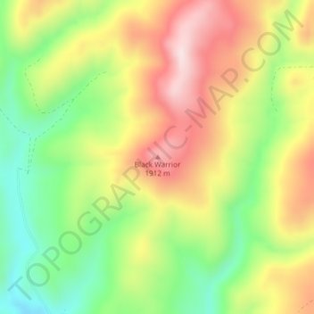 Black Warrior topographic map, elevation, terrain