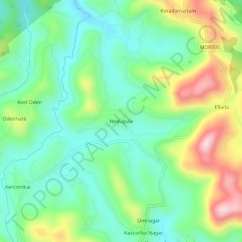 Nedugula topographic map, elevation, terrain