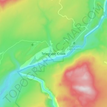 Telegraph Creek topographic map, elevation, terrain