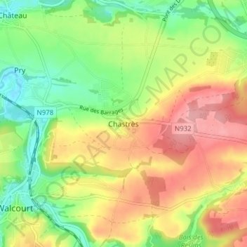 Chastrès topographic map, elevation, terrain