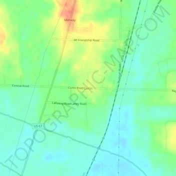 Curtis topographic map, elevation, terrain