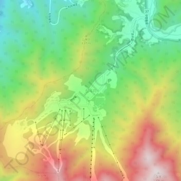 Simgok-ri topographic map, elevation, terrain