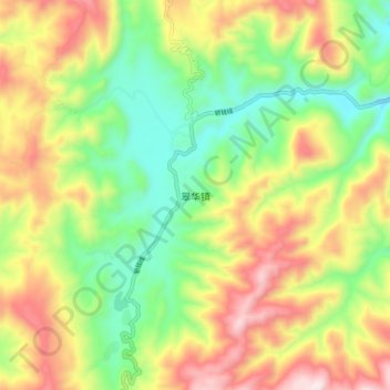翠华镇 topographic map, elevation, terrain