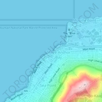 Rocklands Bay topographic map, elevation, terrain