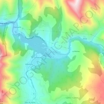 Rusecu / Rioseco topographic map, elevation, terrain