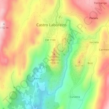 Castro Laboreiro topographic map, elevation, terrain