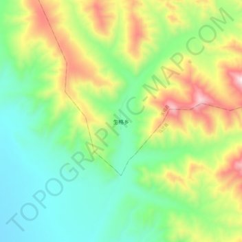 生格乡 topographic map, elevation, terrain