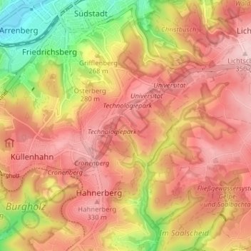 Eichholz topographic map, elevation, terrain